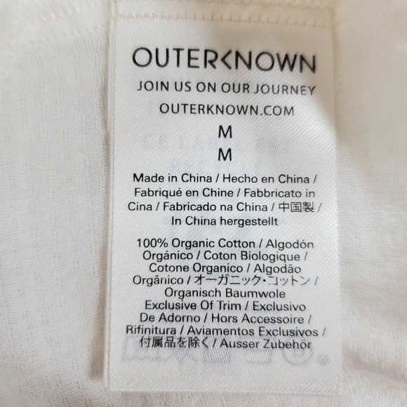 Outerknown Oasis Top Womens Medium White Bows Organic Cotton Boho Beach Coastal - Picture 7 of 12